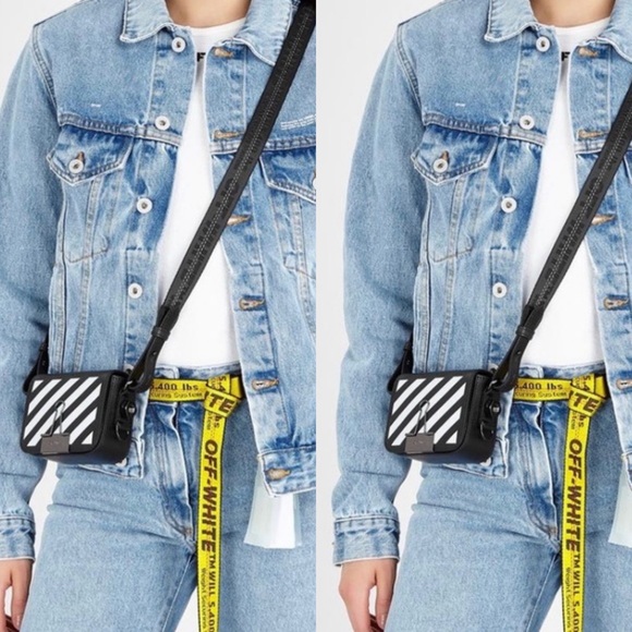 Off-White Baby/Mini Diagonal Stripe Flap Bag - Picture 3 of 7